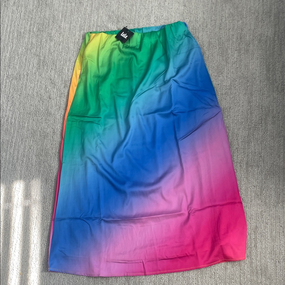 Dressed in LALA Rainbow Midi Skirt